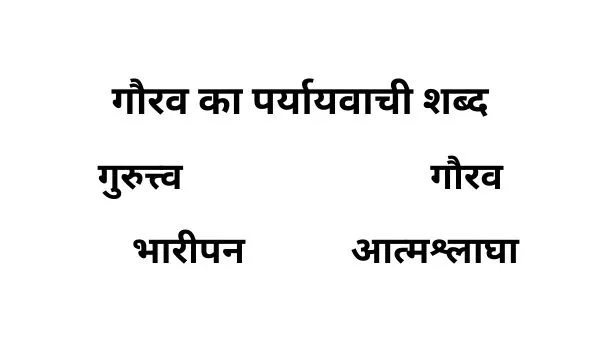 गौरव का पर्यायवाची शब्द