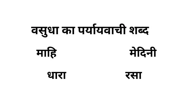 वसुधा का पर्यायवाची शब्द